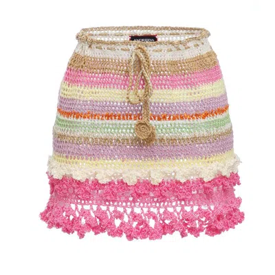 ANDREEVA MALVA MULTICOLOR HANDMADE CROCHET MINI SKIRT