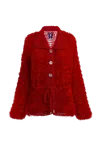 Andreeva Red Monroe Handmade Knit Cardigan In Red