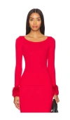 Andreeva Top Mit Federdetails In Red