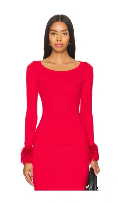 Andreeva Top Mit Federdetails In Red