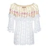 Andreeva Vanilla Multicolor Handmade Crochet Top
