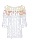 Andreeva Vanilla Multicolor Handmade Crochet Top In Multi Color