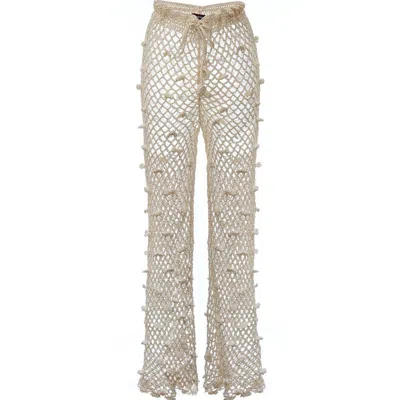 ANDREEVA WHITE HANDMADE CROCHET PANTS