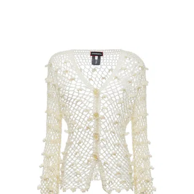 Andreeva White Handmade Crochet Shirt