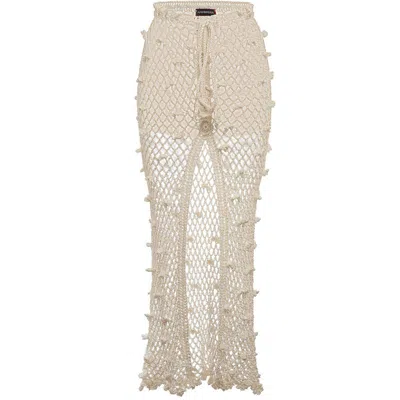 ANDREEVA WHITE HANDMADE CROCHET SKIRT