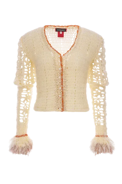 Andreeva White Handmade Knit Cardigan
