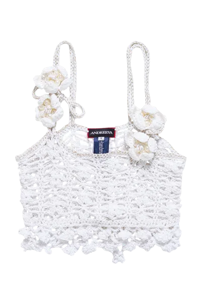 Andreeva White Vanilla Handmade Crochet Top