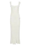 Andreeva White Vanilla Knit Dress With Handmade Embroidery In White