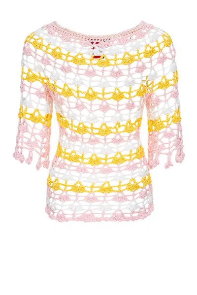 Andreeva Women's Bird Of Paradise Handmade Crochet Top In Pink