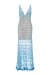 Andreeva Women's Blue Metallic Iris Handmade Crochet Dress In Blue