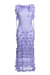 Andreeva Camila Handmade Knit Dress In Blue/pink/purple