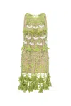 Andreeva Women's Chrysanthemum Mini Green Handamade Crochet Dress In Green