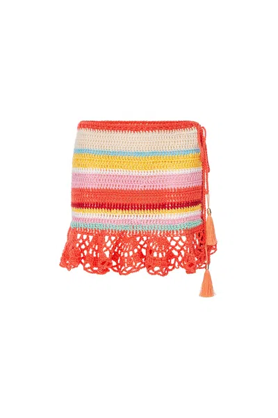 Andreeva Women's Coral Reef Handmade Crochet Mini Skirt In Multi