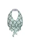 Andreeva Mint Cross-front Top In Green