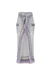 Andreeva Lavender Handmade Knit Skirt In Grey/silver