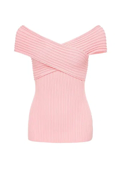 Andreeva Women's Lily Light Pink Knit Top In Black