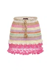 Andreeva Malva Multicolor Handmade Crochet Mini Skirt