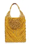 Andreeva Women's Marigold Handmade Crochet Tote Bag In Gold