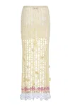 Andreeva Vanilla Multicolor Handmade Crochet Skirt In Yellow