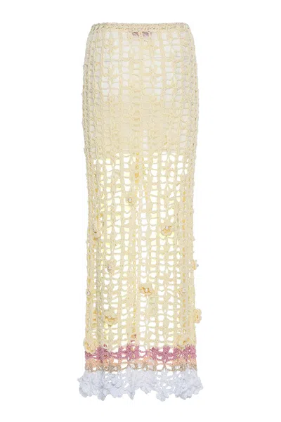 ANDREEVA WOMEN'S MULTICOLOR HANDMADE CROCHET SKIRT
