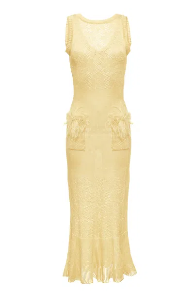 Andreeva Women's Neutrals / Gold Butter Yellow Bamboo Dress
