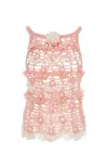 Andreeva Pink Chrysanthemum Handmade Crochet Top