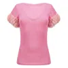 Andreeva Pink Knit Top With Handmade Knit Details In Pink/purple
