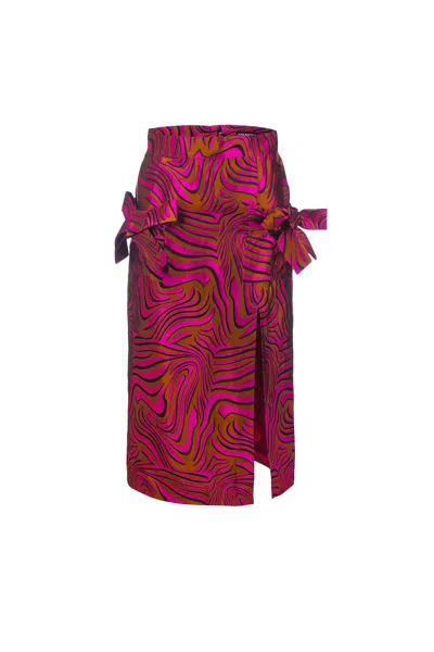 Andreeva Raspberry Printed Skirt In Pink/purple