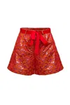 Andreeva Red Jacquard Shorts In Red