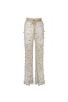 ANDREEVA WOMEN'S WHITE HANDMADE CROCHET PANTS