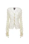 Andreeva Women's White Handmade Crochet Shirt In White