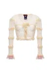 Andreeva Women's White Handmade Knit Sweater In White