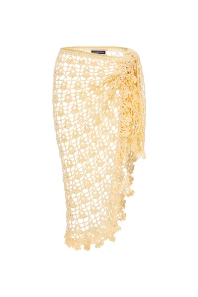Andreeva Women's Yellow Beach Rose Handmade Crochet Cover-up
