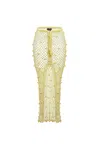 Andreeva Yellow Handmade Crochet Skirt In Yellow/orange