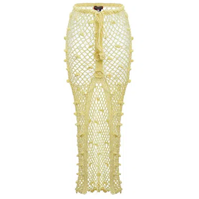 ANDREEVA YELLOW HANDMADE CROCHET SKIRT