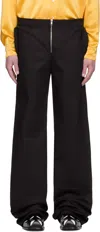 Andrej Gronau Black Front Zip Flap Pocket Denim Trousers