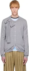 Andrej Gronau Gray Bow Collar Cardigan