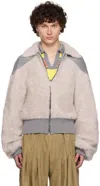 Andrej Gronau Gray Knitted Mohair & Merino Bomber Jacket