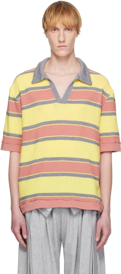 Andrej Gronau Pink & Yellow Striped Polo