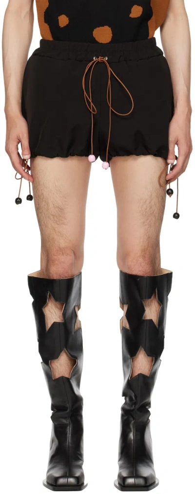Andrej Gronau Ssense Exclusive Black Shorts In Black/brown