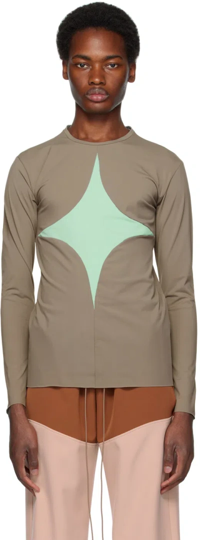 Andrej Gronau Ssense Exclusive Gray Long Sleeve T-shirt In Grey/mint