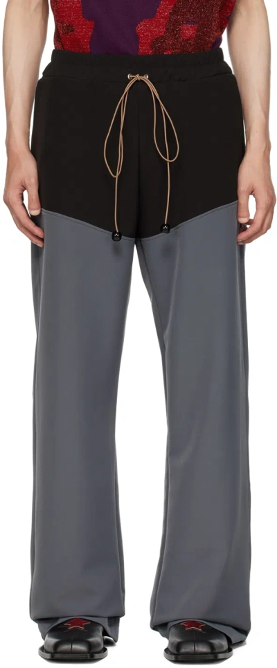 Andrej Gronau Ssense Exclusive Gray Trousers In Grey/black