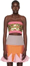 Andrej Gronau Ssense Exclusive Pink Flower Camisole In Pink/pink