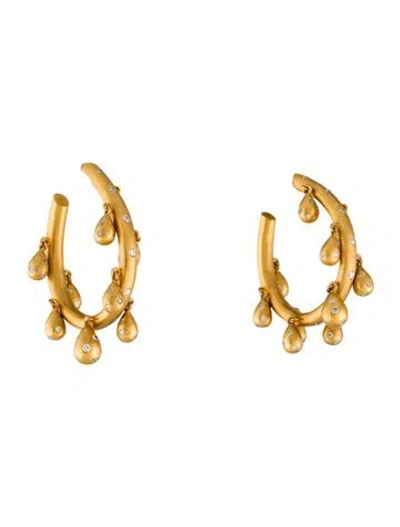 Pre-owned Andreoli 18k 1.55ctw Diamond Drop Earrings In Multi