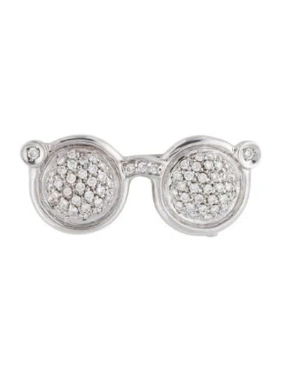 Pre-owned Andreoli 18k Diamond Sunglasses Pendant, 1" In Multi