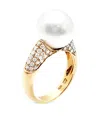 Andreoli 18k Yellow Gold Diamond And South Sea Pearl Ring In Gold