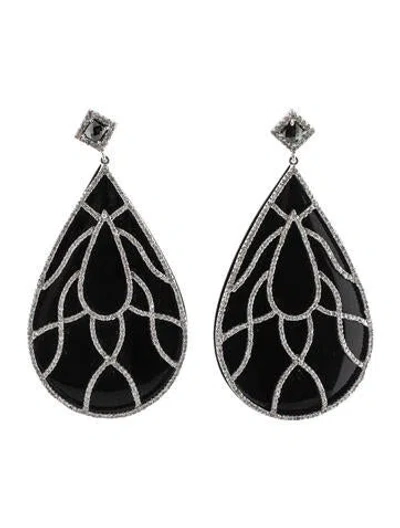 Pre-owned Andreoli Diamond Drop Earrings In Black
