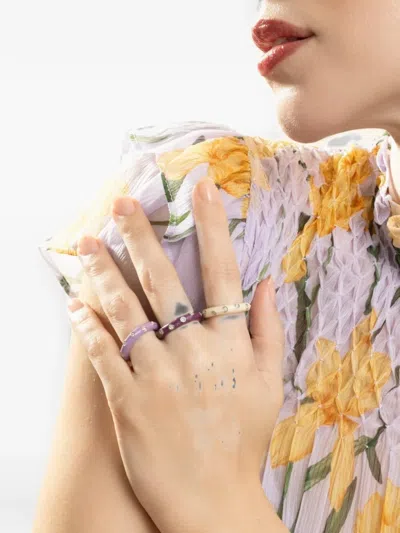 Andreoli Diamond Light Purple Band Ring In Gold