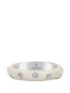 Andreoli Diamond White Band Ring In Silver