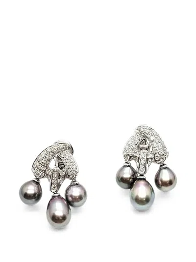 Andreoli Pearl-drop Diamond Earrings In Metallic